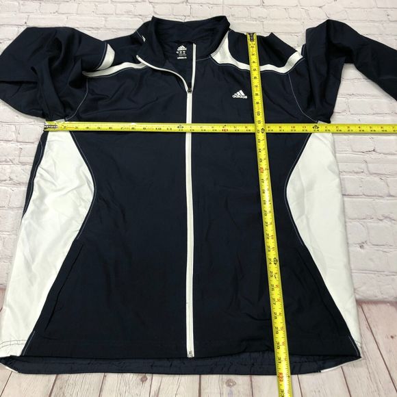 Adidas Men Full Zip Windbreaker Jacket Mesh Lined Size XL Extra Large M107 -19 - Picture 2 of 16
